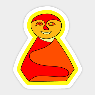 Red hot chili laughing Buddha Sticker